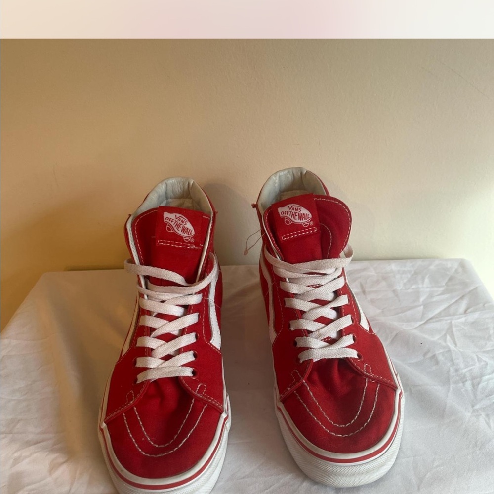 Vans Sk8 hi Racing Red Sneakers Shoe Size M 6.5 W 8
